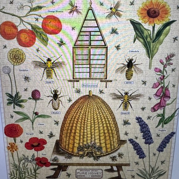 Bees & Honey 1,000 Piece Puzzle & Matching Bees & Honey Towel NEW - Picture 7 of 8